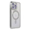 İphone 14 Pro Max Kılıf Joke Simli Magneticsafe Kılıf - Gümüş