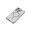 İphone 14 Pro Max Kılıf Joke Simli Magneticsafe Kılıf - Gümüş