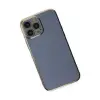 İphone 14 Pro Max Kılıf Volet Silikon - Mavi