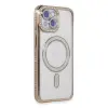İphone 15 Kılıf Joke Simli Magneticsafe Kılıf - Gold
