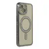 İphone 15 Kılıf Joke Simli Magneticsafe Kılıf - Gri