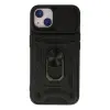 İphone 15 Kılıf Pars Lens Yüzüklü Silikon - Siyah