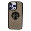 İphone 15 Pro Max Kılıf Montreal Yüzüklü Silikon Kapak - Siyah