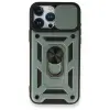 İphone 15 Pro Max Kılıf Pars Lens Yüzüklü Silikon - Yeşil