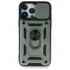 İphone 15 Pro Max Kılıf Pars Lens Yüzüklü Silikon - Yeşil