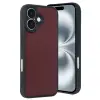 İphone 16 Kılıf Aras Deri Kapak - Bordo
