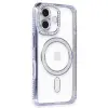İphone 16 Kılıf Joke Simli Magneticsafe Kılıf - Mavi