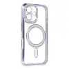 İphone 16 Kılıf Joke Simli Magneticsafe Kılıf - Mavi