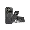 İphone 16 Kılıf Joy Lens Standlı Kapak - Mor