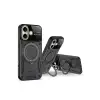 İphone 16 Kılıf Joy Lens Standlı Kapak - Siyah