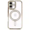 İphone 16 Plus Kılıf Joke Simli Magneticsafe Kılıf - Gold