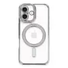 İphone 16 Plus Kılıf Joke Simli Magneticsafe Kılıf - Gümüş