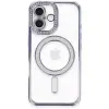 İphone 16 Plus Kılıf Joke Simli Magneticsafe Kılıf - Mavi