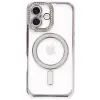 İphone 16 Plus Kılıf Joke Simli Magneticsafe Kılıf - Pembe