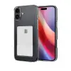 İphone 16 Plus Kılıf Kart Şeffaf Silikon - Şeffaf