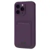 İphone 16 Plus Kılıf Kelvin Kartvizitli Silikon - Derin Mor