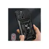 İphone 16 Pro Kılıf Pars Lens Yüzüklü Silikon - Siyah