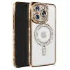 İphone 16 Pro Max Kılıf Joke Simli Magneticsafe Kılıf - Gold