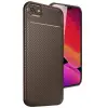 İphone 16e Kılıf Auto Focus Karbon Kapak - Kahverengi