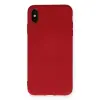 İphone X Kılıf Nano İçi Kadife Silikon - Kırmızı