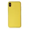 İphone Xs Max Kılıf Coco Deri Silikon Kapak - Sarı