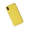 İphone Xs Max Kılıf Coco Deri Silikon Kapak - Sarı