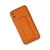 İphone Xs Max Kılıf Coco Deri Standlı Kapak - Turuncu