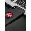 İphone Xs Max Kılıf Range Yüzüklü Silikon - Siyah-kırmızı