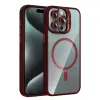 Joko  İphone 15 Pro Max Remim Lensli Magsafe Standlı Kapak - Bordo