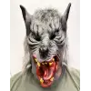 Kafaya Tam Geçmeli Lateks Dil Çıkaran Mavi Gözlü Kurt Maskesi