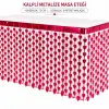 Kalpli Metalize Masa Eteği Kırmızı 75x300 Cm