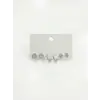 Rodyum Zirkon Taşlı Pirinç Altılı  Kombin Küpe - Kp00650