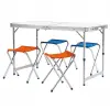 Katlanabilir Alüminyum Kamp Masa 4lü Tabure Seti