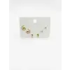   Zirkon Taşlı Pirinç Altılı  Kombin Küpe - Kp00631