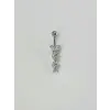 Kelebek Detaylı Sallantılı Göbek Piercing - Pg0076