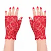 Kırmızı Dantel Parmaksız Kısa Eldiven