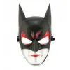 Kırmızı Gözlü Siyah Batman Maske - Lastikli Batgirl Maskesi 28x17 Cm