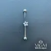 Rodyum Zirkon Taşlı Çelik Köprü - Pr000169