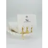 Kurdale Detaylı Üçlü Kombin Küpe - Kp00551