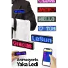 Matrix Kayan Led Yaka Rozeti Mobil Kontrollü Dijital Etiket 9×3cm