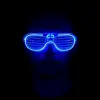Mavi Led Işıklı Parti Gözlüğü - Neon Glow Şerit Gözlük 3 Modlu