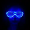 Mavi Led Işıklı Parti Gözlüğü - Neon Glow Şerit Gözlük 3 Modlu