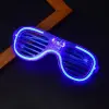 Mavi Led Işıklı Parti Gözlüğü - Neon Glow Şerit Gözlük 3 Modlu