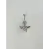 Melek Kanatlı Kalp Detaylı Göbek Piercing - Pg0125