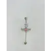 Melek Kanatlı Pembe Taşlı Sallantılı Göbek Piercing - Pg0124