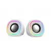 Mikado MD-180 2.0 3W-2 Beyaz RGB Aydınlatmalı USB + 3.5mm USB 5V Speaker Hoparlör