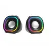 Mikado MD-180 2.0 3W-2 Siyah RGB Aydınlatmalı USB + 3.5mm USB 5V Speaker Hoparlör