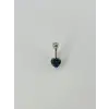 Mistik Topaz Taşlı Kalp Detaylı Göbek Piercing - Pg0020