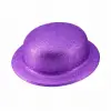 Mor Simli Melon Şapka | İnce Plastik Glitter Yetişkin Parti Şapkası