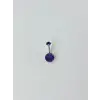 Rodyum Zirkon Taşlı Çelik Göbek - Pg0068